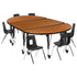 Mobile 76" Oval Wave Flexible Laminate Activity Table Set with 12" Student Stack Chairs