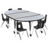 Mobile 76" Oval Wave Flexible Laminate Activity Table Set with 12" Student Stack Chairs