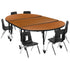 Mobile 76" Oval Wave Flexible Laminate Activity Table Set with 14" Student Stack Chairs