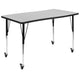 Grey |#| Mobile 76inch Oval Wave Activity Table Set-16inch Student Stack Chairs, Grey/Black