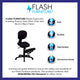 Mobile Ergonomic Kneeling Posture Task Office Chair with Back in Black Fabric