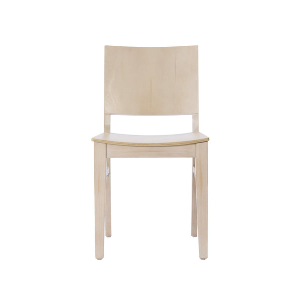 Antique White |#| Commercial Solid Wood Dining Chair with Curved Backrest in Antique White