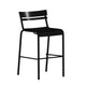 Black |#| Modern Commercial Grade 2 Slat Indoor/Outdoor Steel Bar Stool in Black