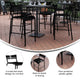 Black |#| Modern Commercial Grade 2 Slat Indoor/Outdoor Steel Bar Stool in Black