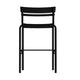 Black |#| Modern Commercial Grade 2 Slat Indoor/Outdoor Steel Bar Stool in Black