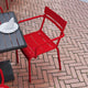 Red |#| Modern Commercial Grade 2 Slat Indoor/Outdoor Steel Chair in Red