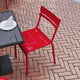 Red |#| Modern Commercial Grade 2 Slat Indoor/Outdoor Steel Dining Chair in Red