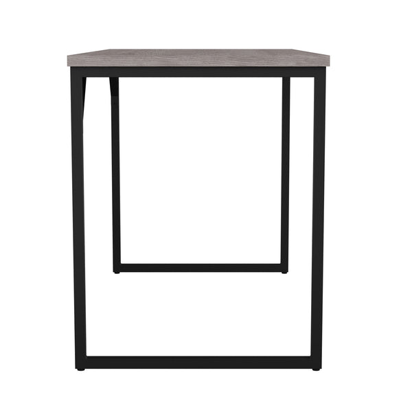 Gray Top/Oil Rubbed Bronze Frame |#| Gray Wood Grain Parsons Desk with Oil Rubbed Bronze Metal Frame