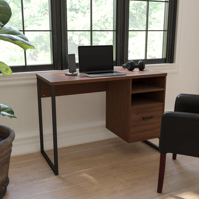Northbrook Wood Grain Finish Computer Desk with Metal Frame - View 2