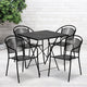 Black |#| 28inch Square Black Indoor-Outdoor Steel Folding Patio Table Set with 4 Chairs