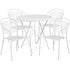 Oia Commercial Grade 30" Round Indoor-Outdoor Steel Folding Patio Table Set with 4 Round Back Chairs