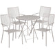 Light Gray |#| 30inch Round Light Gray Indoor-Outdoor Steel Folding Patio Table Set with 4 Chairs