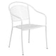 White |#| 35.25inch Round White Indoor-Outdoor Steel Patio Table Set with 2 Round Back Chairs