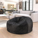 Black Furry |#| Oversized Black Furry Refillable Bean Bag Chair for All Ages