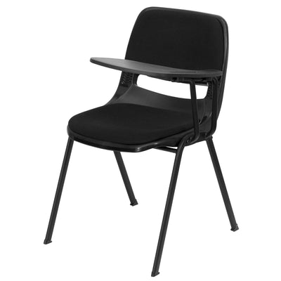 Padded Ergonomic Shell Chair with Left Handed Flip-Up Tablet Arm
