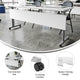White Top/Gray Frame |#| Commercial Nesting Flip Training Table with Steel Frame and T-Legs in White/Gray