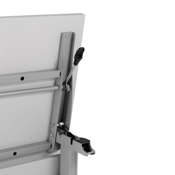 Gray Top/Gray Frame |#| Commercial Nesting Flip Training Table with Steel Frame and T-Legs in Gray