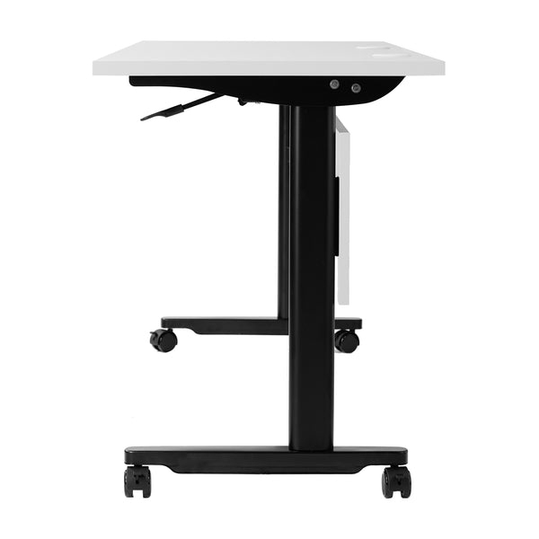 Gray Top/Black Frame |#| Commercial Nesting Flip Training Table with Steel Frame and T-Legs in Gray/Black