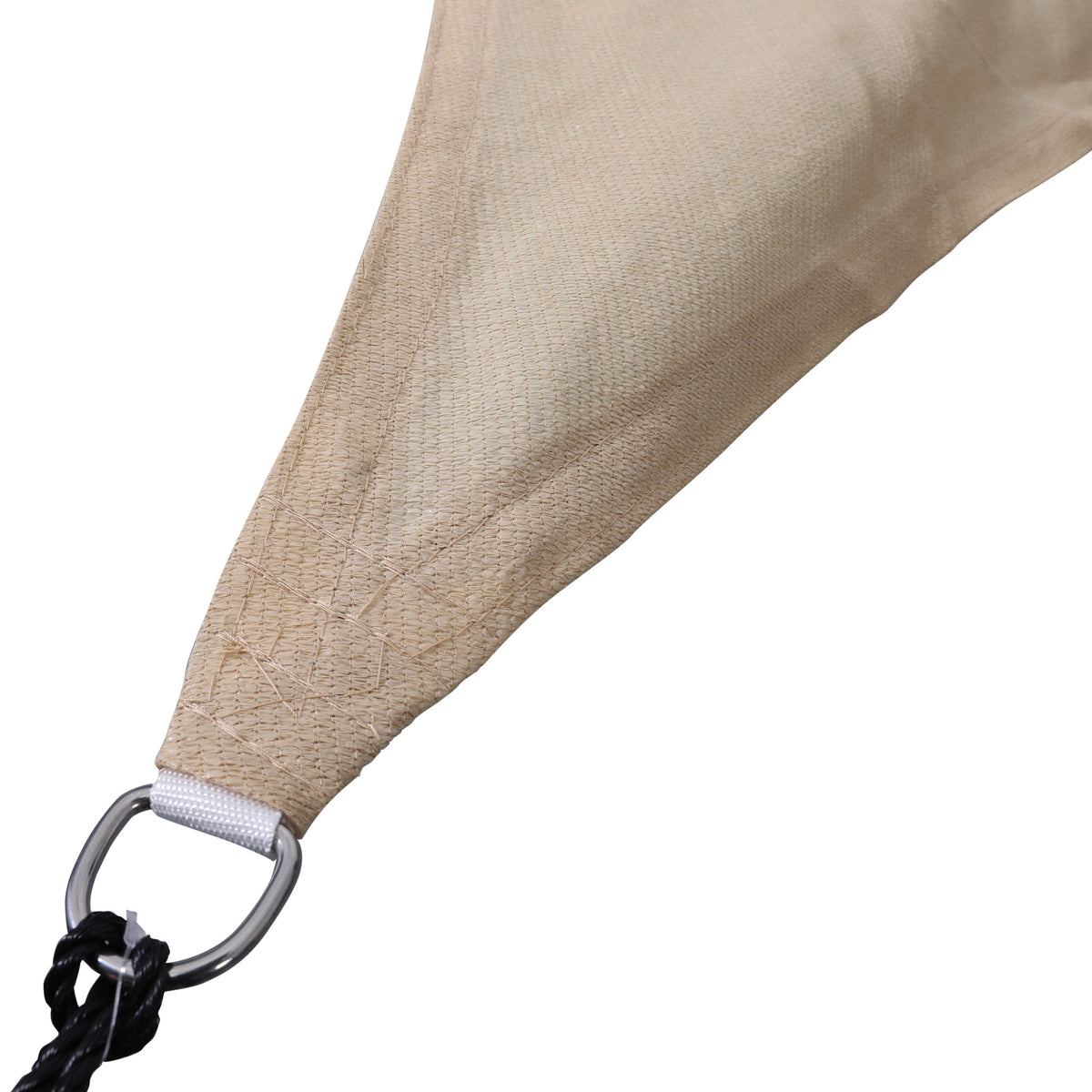Weather Resistant 12 FT Triangle Sun Shade Canopy with Included Nylon Ropes-Sand