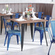 Blue/Teal-Blue |#| All-Weather Commercial Stack Chair & Poly Resin Seat - Blue/Teal-Blue