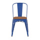 Blue/Teak |#| All-Weather Commercial Stack Chair & Poly Resin Seat - Blue/Teak