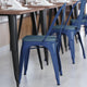 Blue/Teal-Blue |#| All-Weather Commercial Stack Chair & Poly Resin Seat - Blue/Teal-Blue