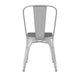 White/Gray |#| All-Weather Commercial Stack Chair & Poly Resin Seat - White/Gray