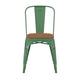 Green/Teak |#| All-Weather Commercial Stack Chair & Poly Resin Seat - Green/Teak