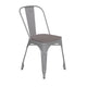 Silver/Gray |#| All-Weather Commercial Stack Chair & Poly Resin Seat - Silver/Gray