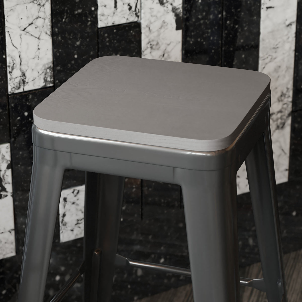 Gray |#| All-Weather Polystyrene Seat for Colorful Metal Stools and Chairs - Gray