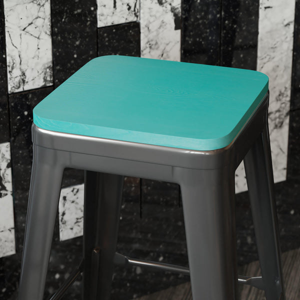 Mint |#| All-Weather Polystyrene Seat for Colorful Metal Stools and Chairs - Mint