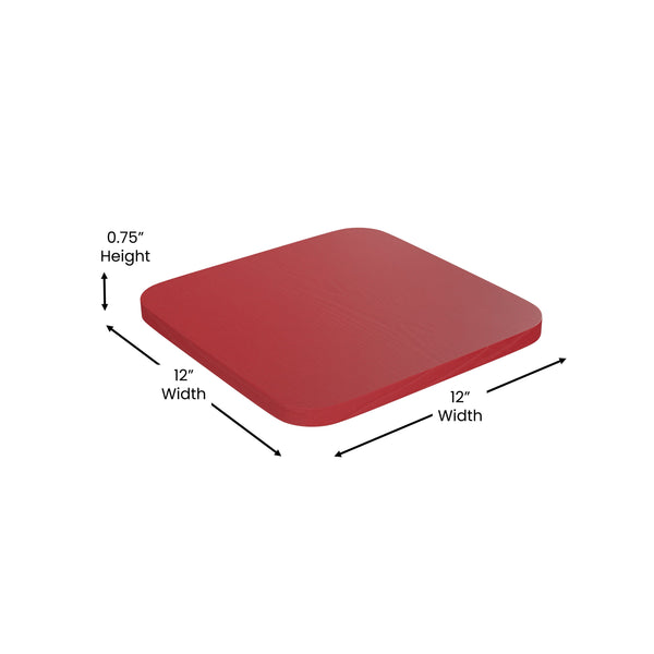 Red |#| All-Weather Polystyrene Seat for Colorful Metal Stools and Chairs - Red