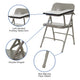 Premium Steel Beige Folding Chair with Left Handed Tablet Arm - Event Chair