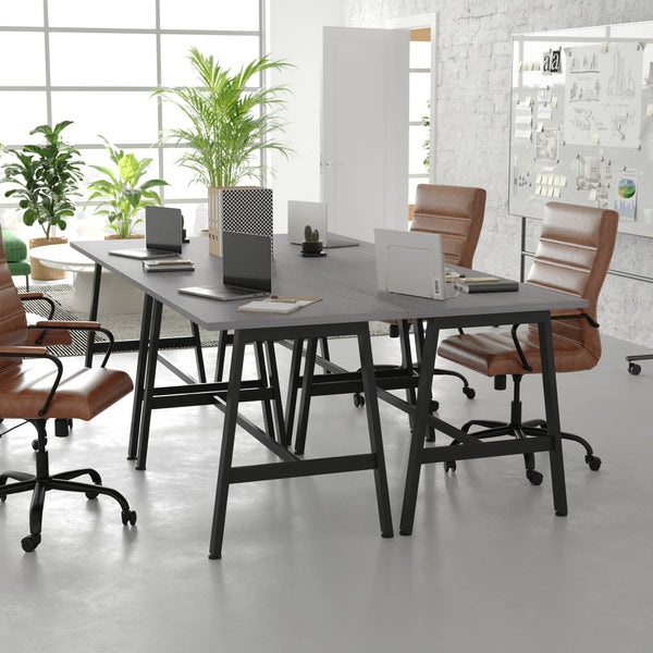 Gray Oak |#| Commercial 48x24 Conference Table with Laminate Top and A-Frame Base - Gray Oak