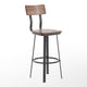 Antique Copper |#| Ant Copper Restaurant Barstool with Wood Seat & Back & Gray Powder Coat Frame
