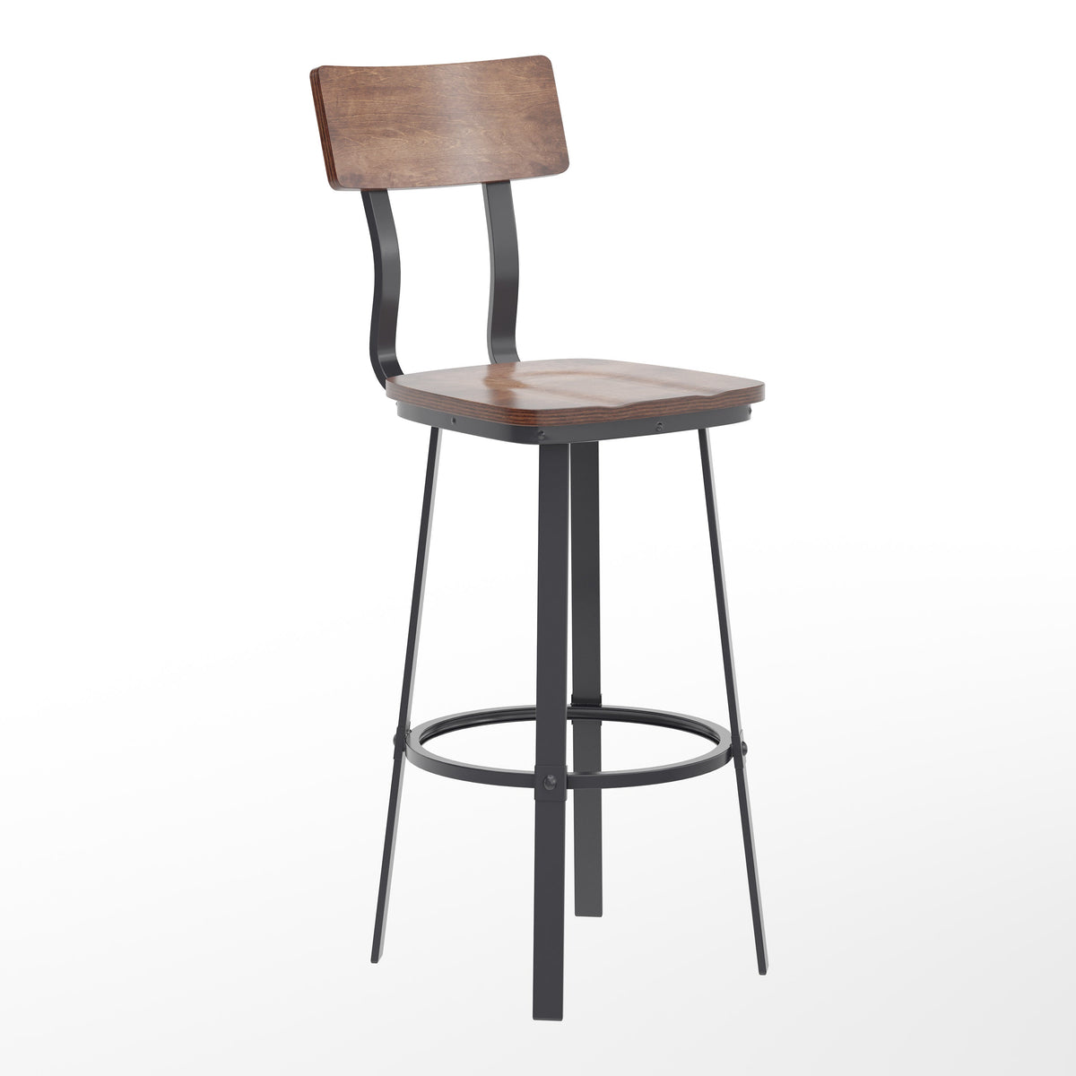 Antique Copper |#| Ant Copper Restaurant Barstool with Wood Seat & Back & Gray Powder Coat Frame