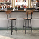 Antique Copper |#| Ant Copper Restaurant Barstool with Wood Seat & Back & Gray Powder Coat Frame