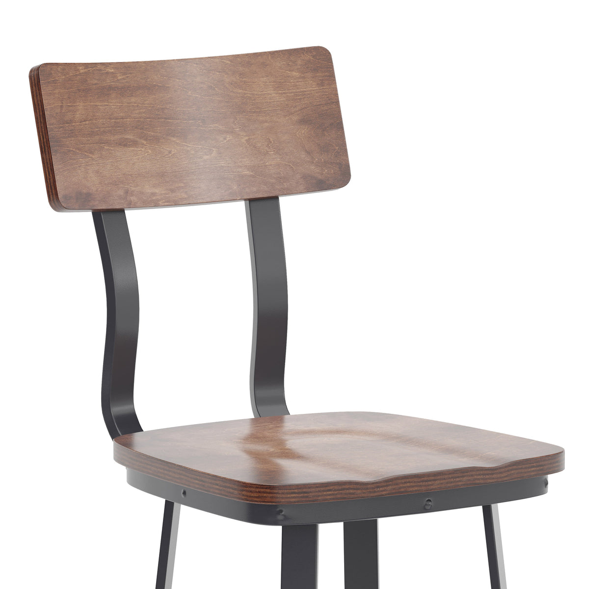 Antique Copper |#| Ant Copper Restaurant Barstool with Wood Seat & Back & Gray Powder Coat Frame