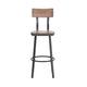 Antique Copper |#| Ant Copper Restaurant Barstool with Wood Seat & Back & Gray Powder Coat Frame