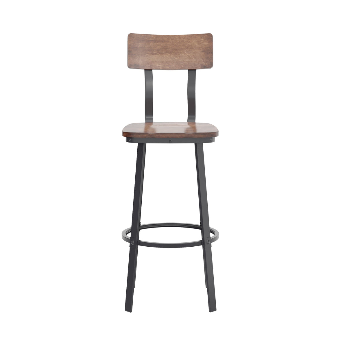 Antique Copper |#| Ant Copper Restaurant Barstool with Wood Seat & Back & Gray Powder Coat Frame