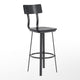 Black |#| Black Restaurant Barstool with Wood Seat & Back & Black Powder Coat Frame