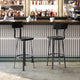 Black |#| Black Restaurant Barstool with Wood Seat & Back & Black Powder Coat Frame