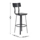 Black |#| Black Restaurant Barstool with Wood Seat & Back & Black Powder Coat Frame