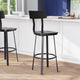Black |#| Black Restaurant Barstool with Wood Seat & Back & Black Powder Coat Frame