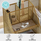 Large Steel Mesh Desktop Organizer with File Holder and Pen Storage-Gold