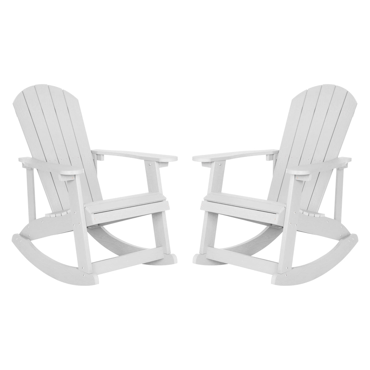 White |#| Adirondack Poly Resin Rocking Chairs for Indoor/Outdoor Use in Navy - 2 Pack