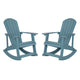 Sea Foam |#| Adirondack Poly Resin Rocking Chairs for Indoor/Outdoor Use in Sea Foam - 2 Pack
