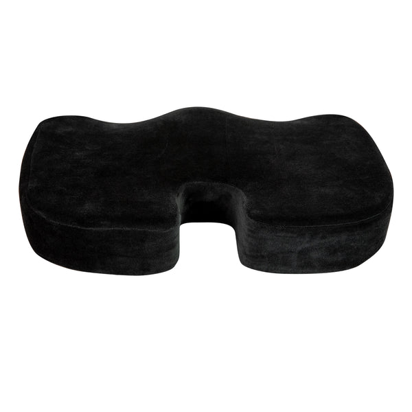 Black Contoured Office Chair Cushion - Certi-PUR US Certified 100% Memory Foam
