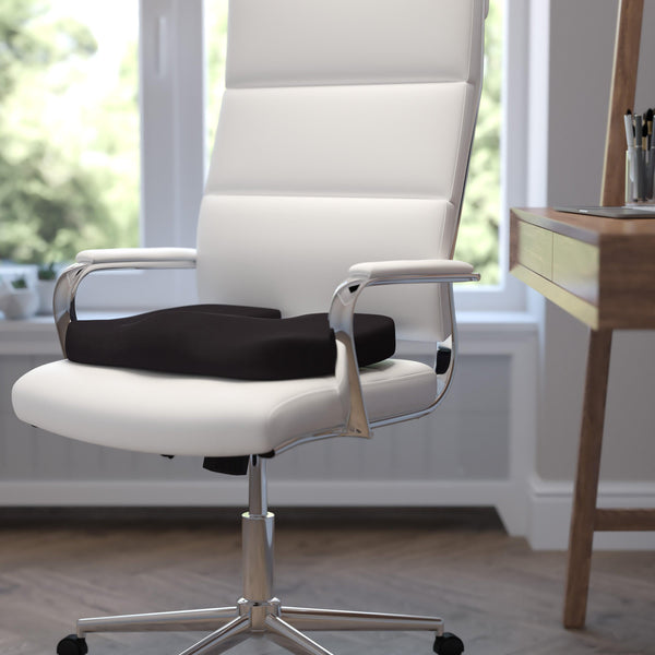 Black Contoured Office Chair Cushion - Certi-PUR US Certified 100% Memory Foam