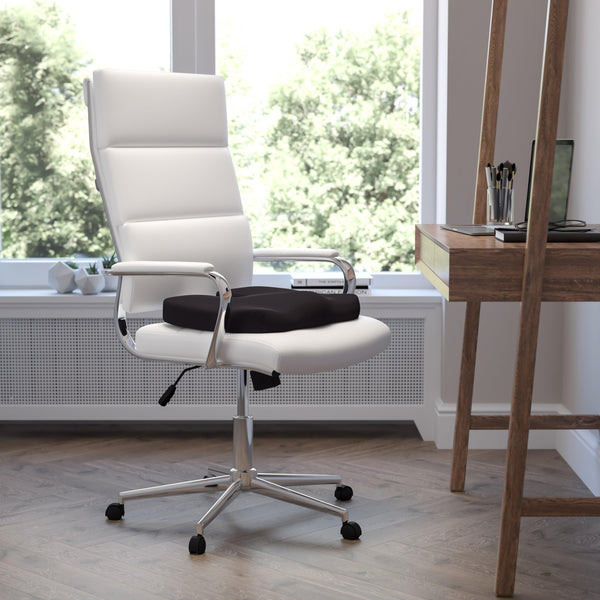 Black Contoured Office Chair Cushion - Certi-PUR US Certified 100% Memory Foam